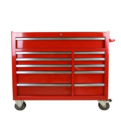 Wholesale 11 drawers heavy duty trolley tool Cabinet Type and Iron Material red tool chest