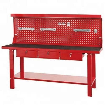 All Steel 2m Engineers Work Table Station 2 Tier Bench with 3 Locking Ball Bearing Drawers