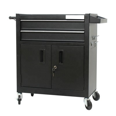 2 Drawers and 2 doors metal Cabinet Chest Trolley