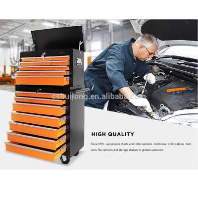 Heavy Duty 16 Drawer Garage Storage Steel Tool Cabinet With Mechanic Trolley Metal Cabinet On Wheels