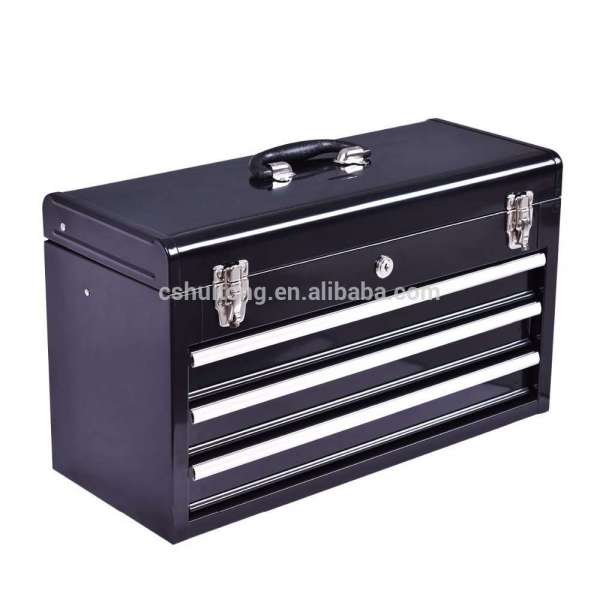 20 Inch Portable Steel Tool Box Tool Chest Cabinet 3 Drawers and Top tray